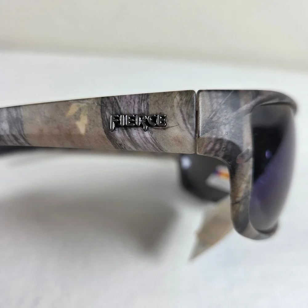 Fierce Polarized Sunglasses Longleaf Camo Blue Mirror Lens Hunting Fishing NEW